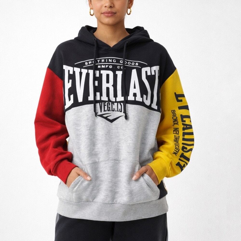 Zara x Everlast Colorblock Graphic Hoodie Pullover Sz M